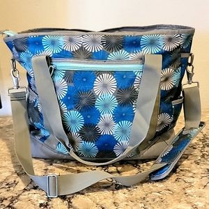 Travel Grab and Go Tote Bag Target Brand Gray Teal Artsy Carry All